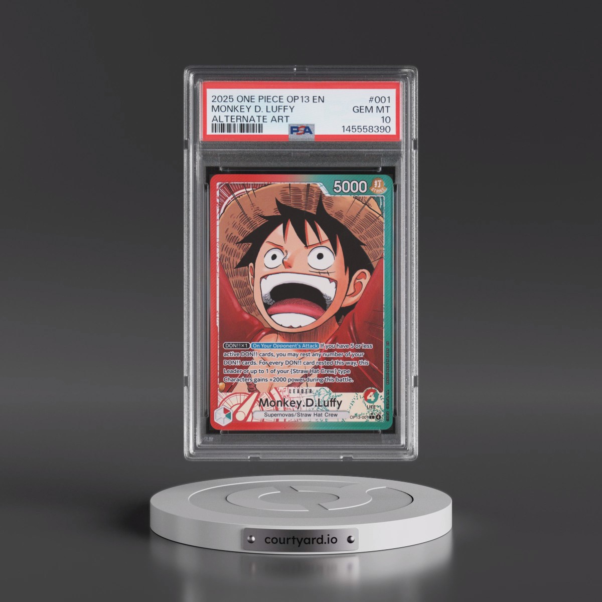 2025 One Piece OP13-Carrying on His Will #001 Monkey D. Luffy - Alternate Art (PSA 10 GEM MINT)