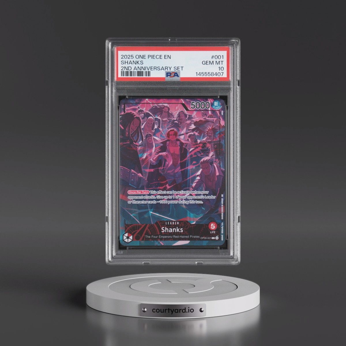 2025 One Piece English Version 2nd Anniversary Set #001 Shanks (PSA 10 GEM MINT)