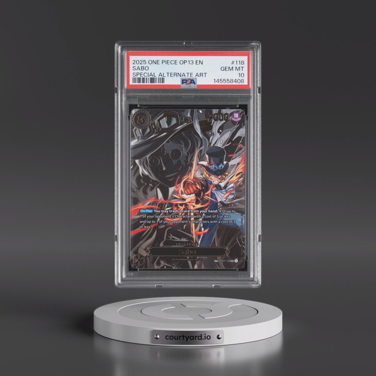 2025 One Piece OP13-Carrying on His Will #118 Sabo - Special Alternate Art (PSA 10 GEM MINT)