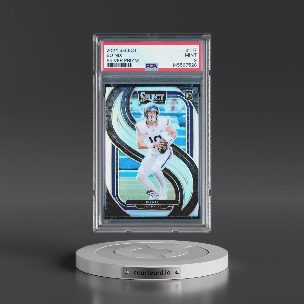 2024 Panini Select #117 Bo Nix - Silver Prizm (PSA 9 MINT)