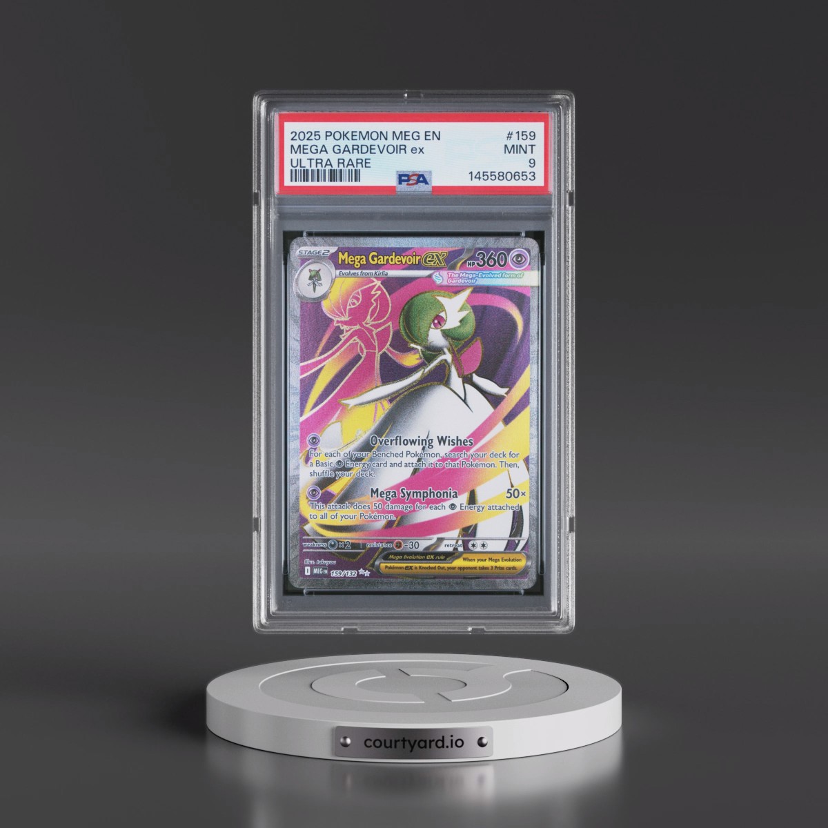 2025 Pokémon Meg EN-Mega Evolution #159 Mega Gardevoir EX - Holo Ultra Rare (PSA 9 MINT)