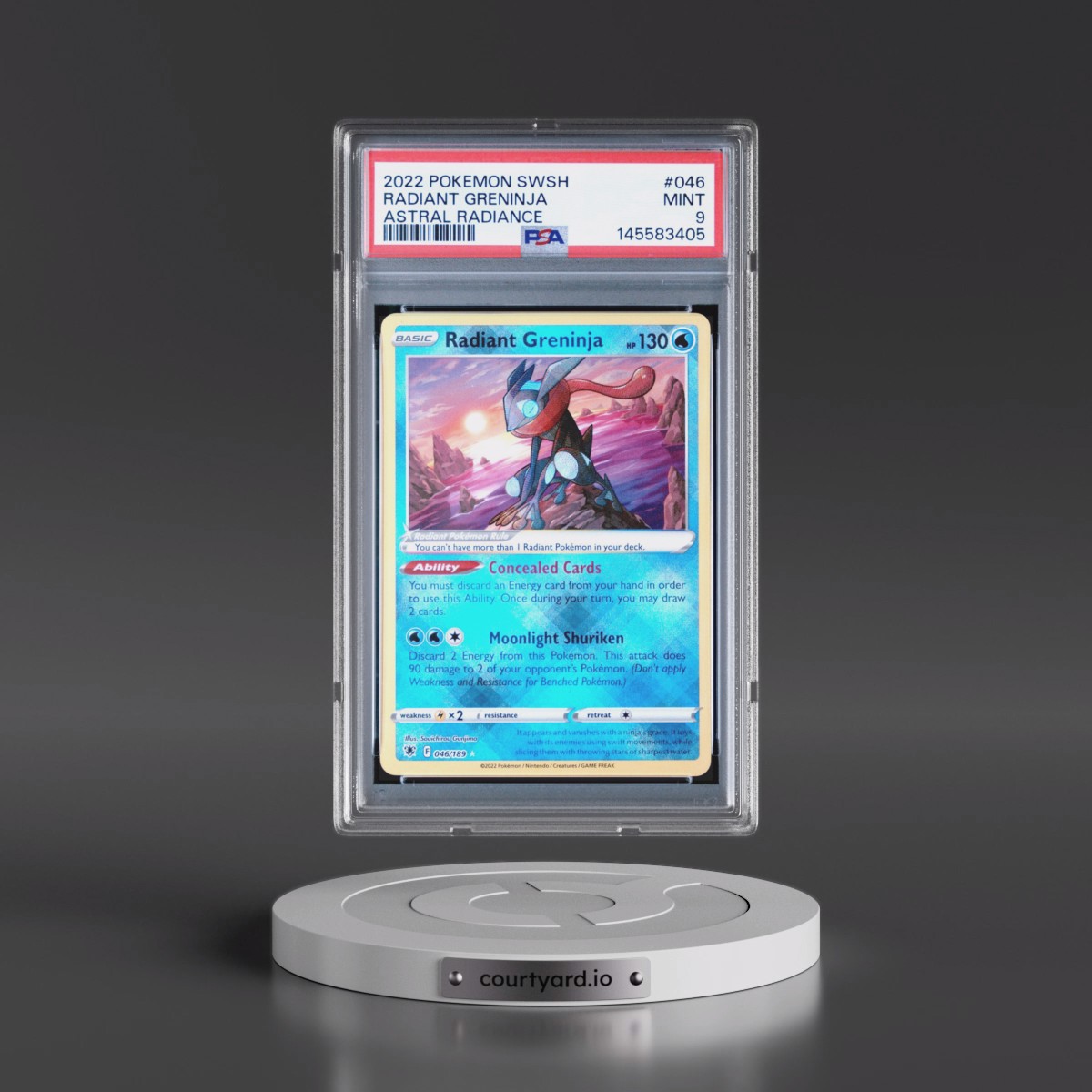 2022 Pokémon Sword & Shield Astral Radiance #046 Radiant Greninja - Holo (PSA 9 MINT)