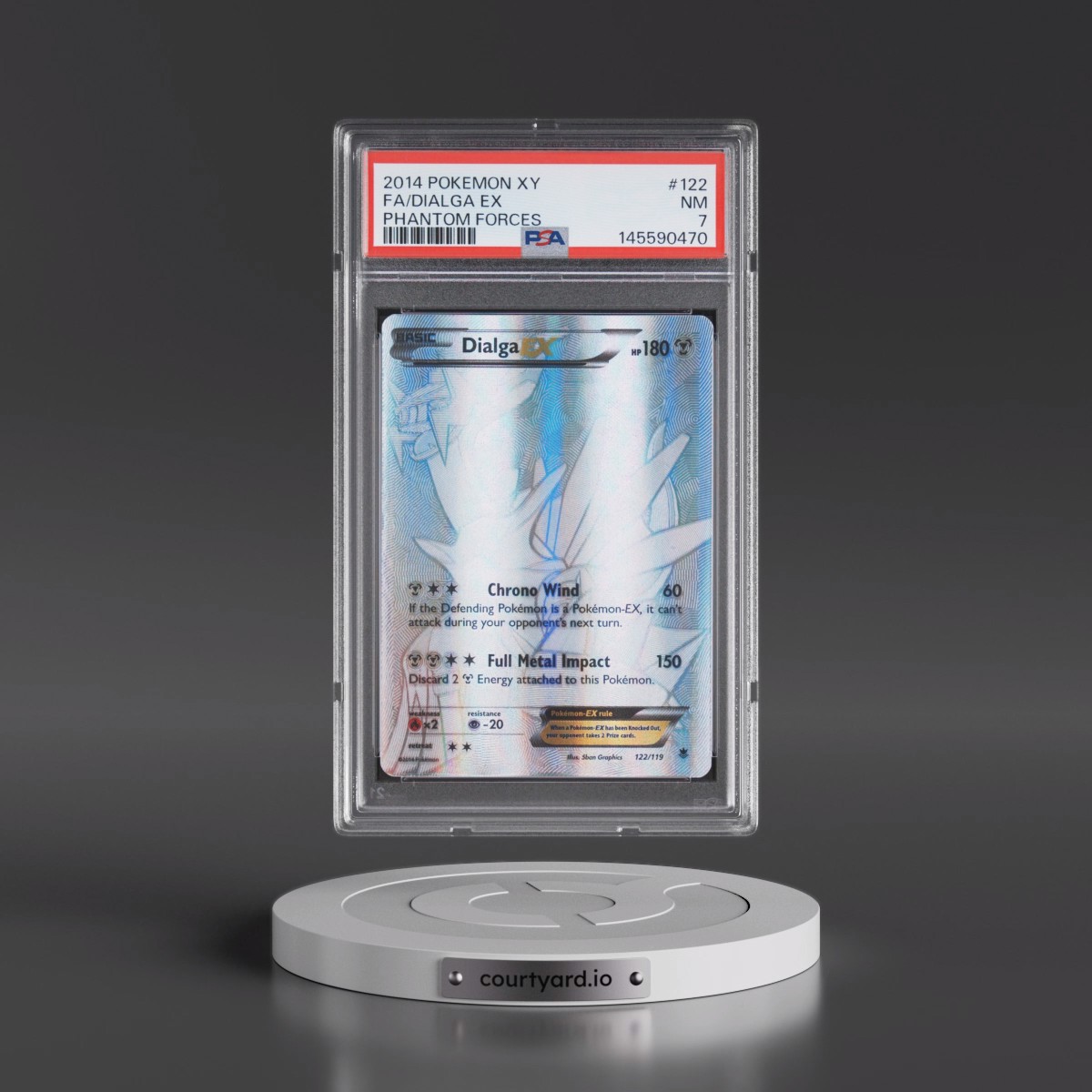 2014 Pokémon XY Phantom Forces #122 Dialga EX - Holo Full Art (PSA 7 NM)