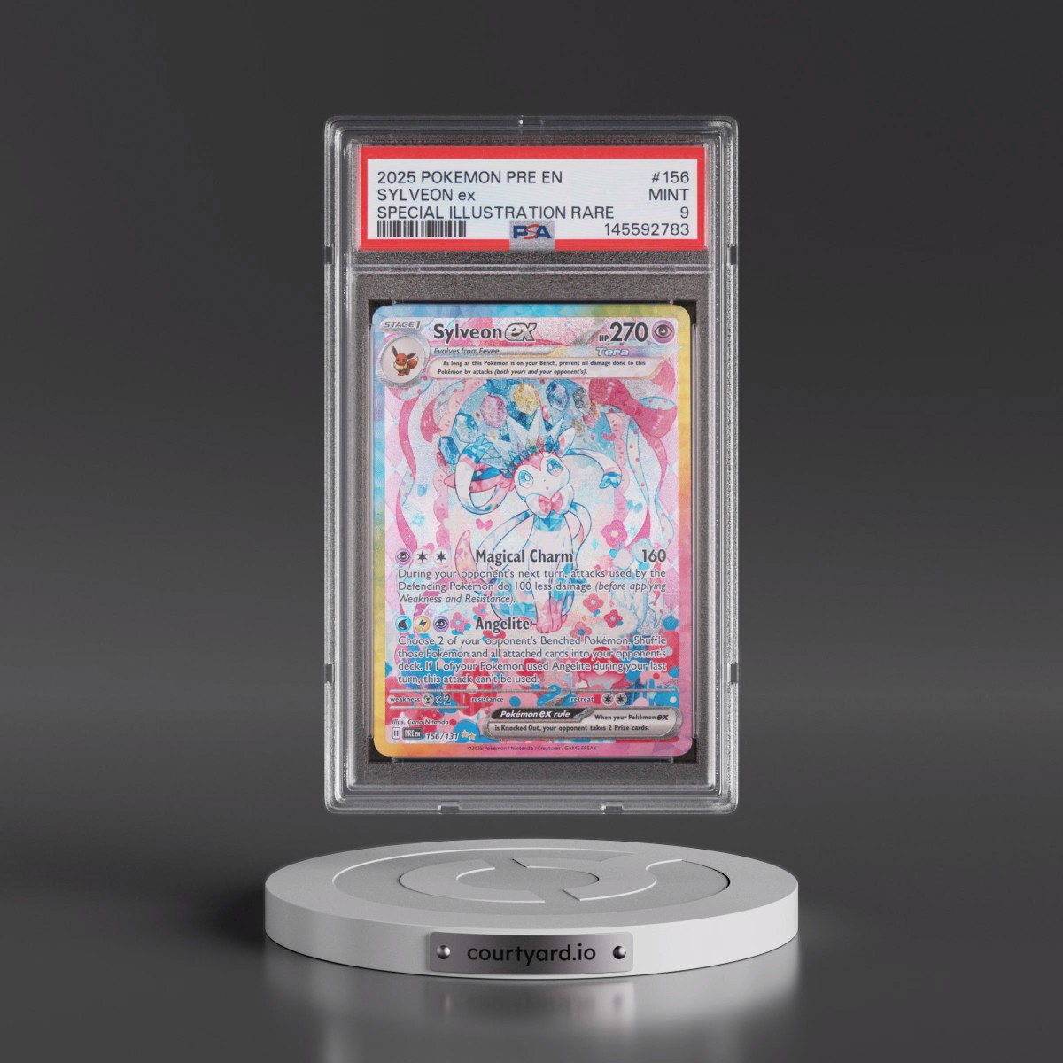 2025 Pokémon Pre EN-Prismatic Evolutions #156 Sylveon EX - Holo Special Illustration Rare (PSA 9 MINT)