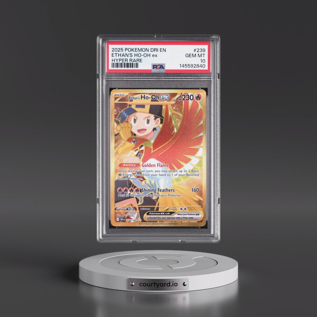 2025 Pokémon Dri EN-Destined Rivals #239 Ethan's HO-Oh EX - Holo Hyper Rare (PSA 10 GEM MINT)