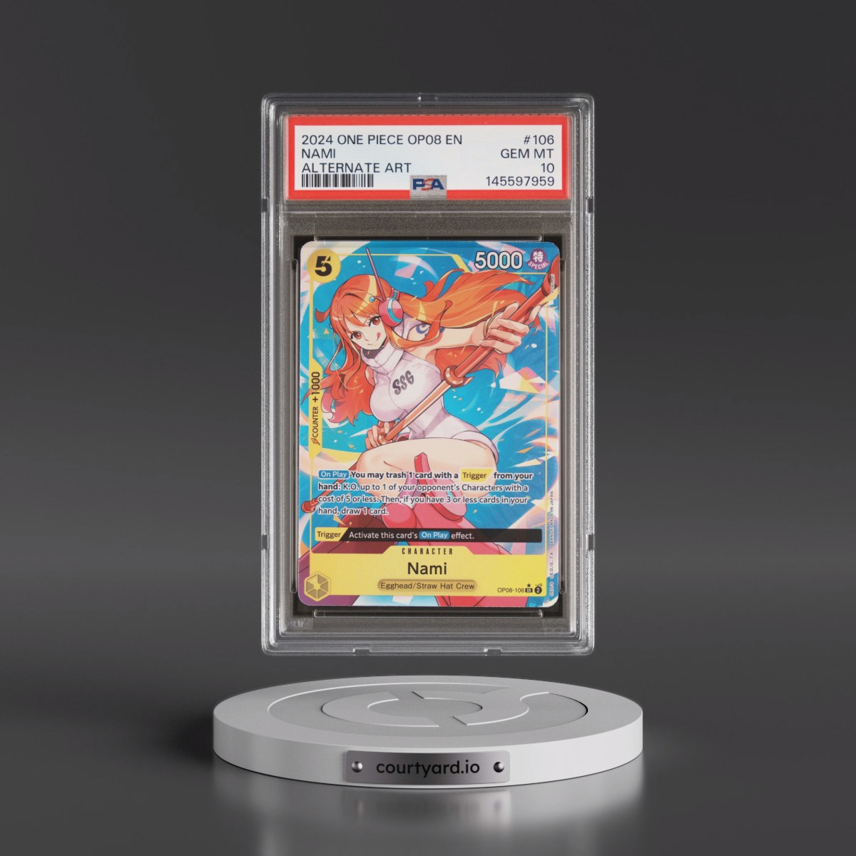 2024 One Piece OP08-Two Legends #106 Nami - Alternate Art (PSA 10 GEM MINT)