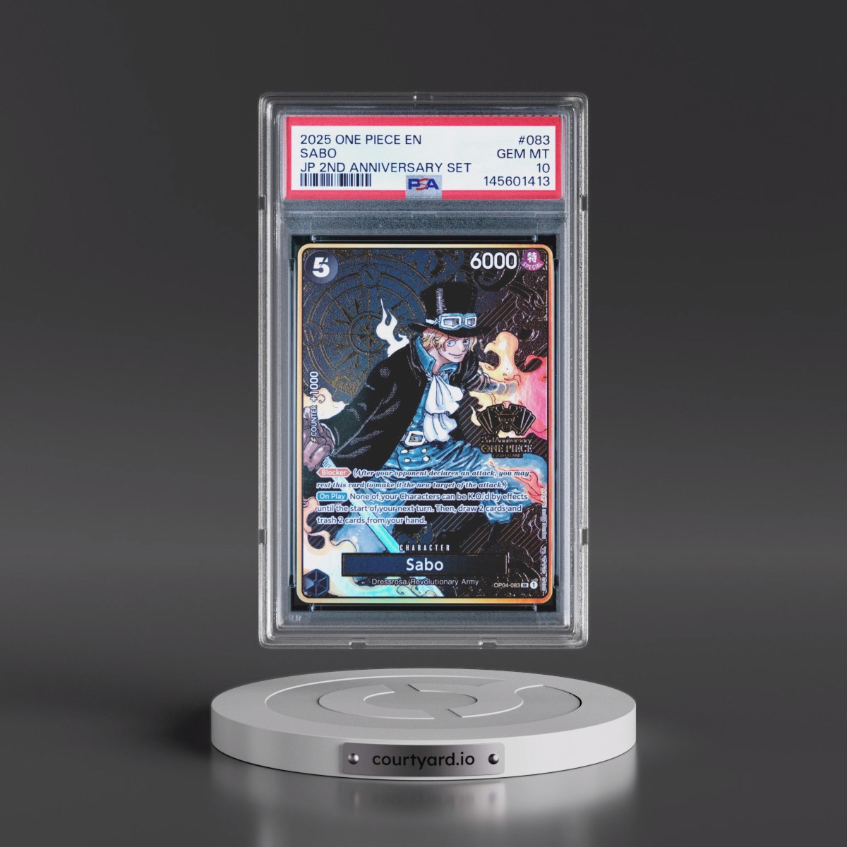 2025 One Piece Japanese 2nd Anniversary Set #083 Sabo (PSA 10 GEM MINT)