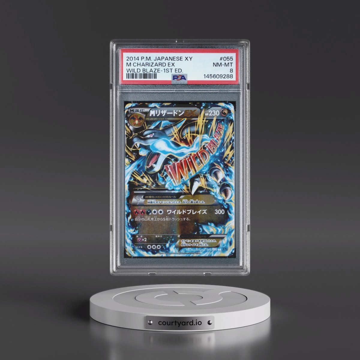 2014 Pokémon XY Wild Blaze #055 M Charizard EX - 1st Edition Holo (PSA 8 NM-MT)