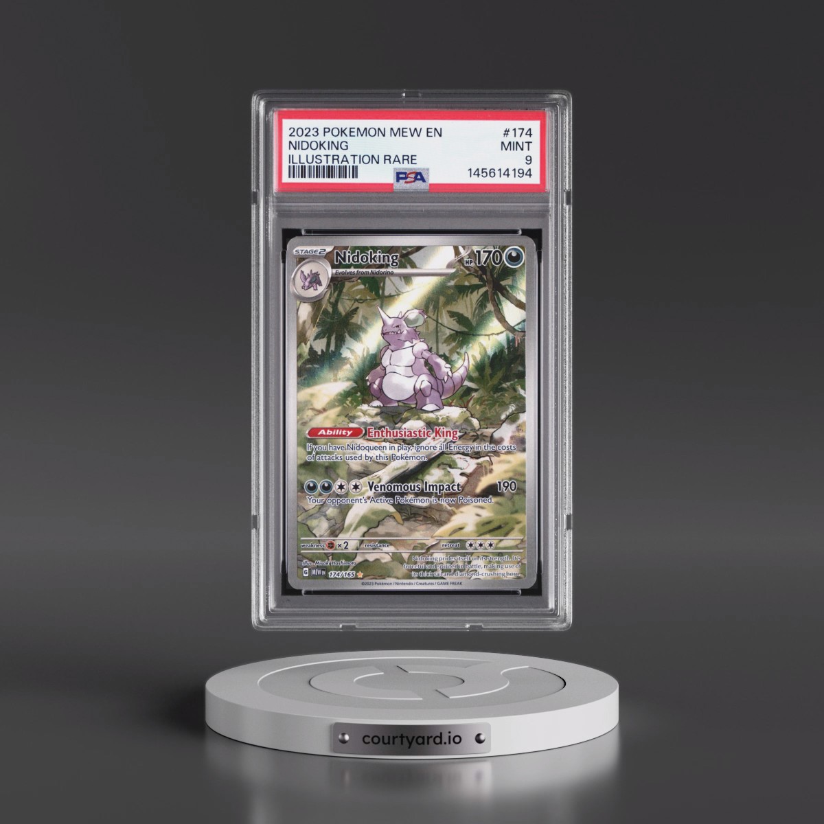 2023 Pokémon Mew EN-151 #174 Nidoking - Illustration Rare (PSA 9 MINT)