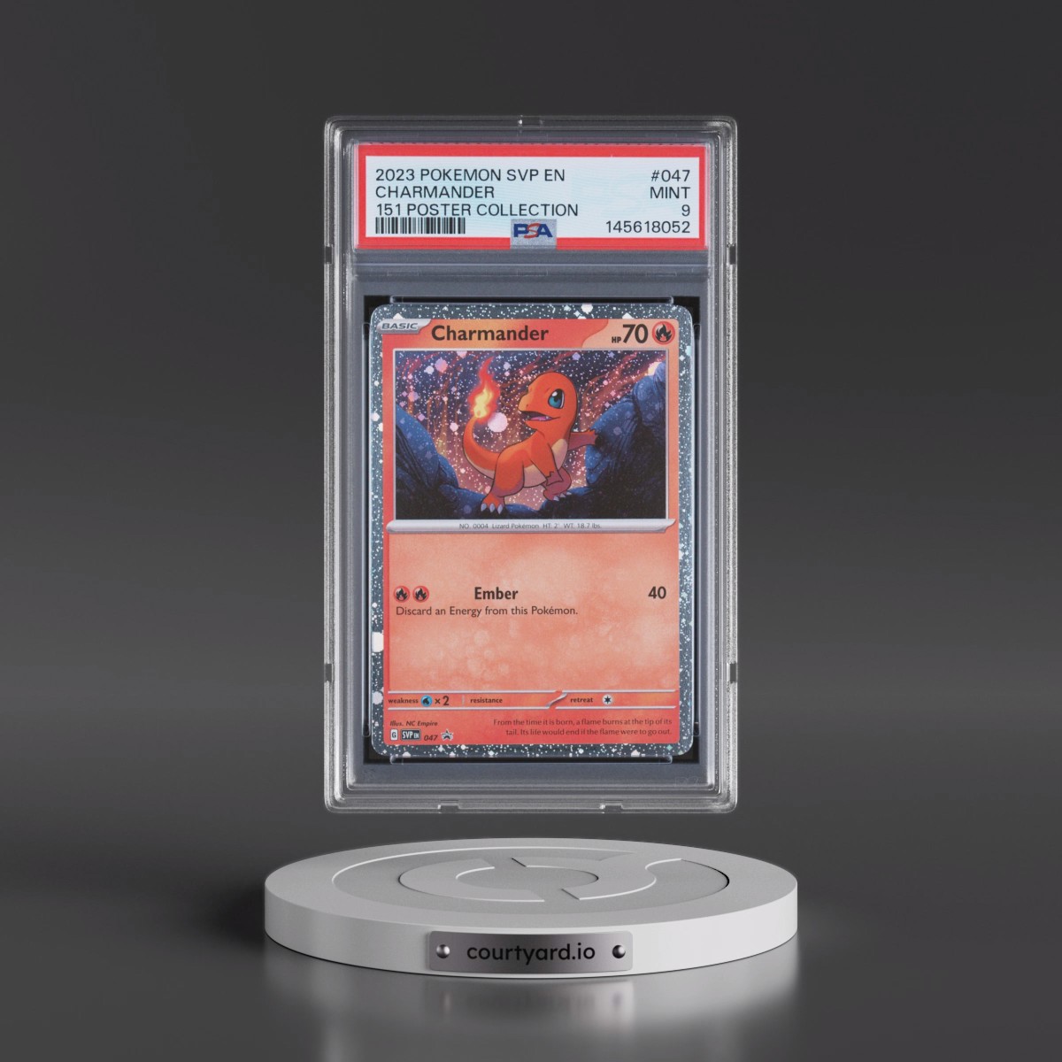 2023 Pokémon Svp EN-SV Black Star Promo #047 Charmander - 151 Poster Collection (PSA 9 MINT)