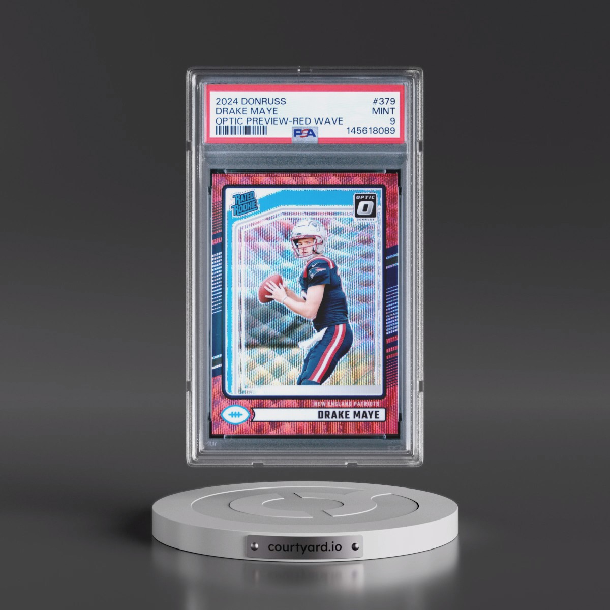 2024 Panini Donruss #379 Drake Maye - Optic Preview-Red Wave (PSA 9 MINT)