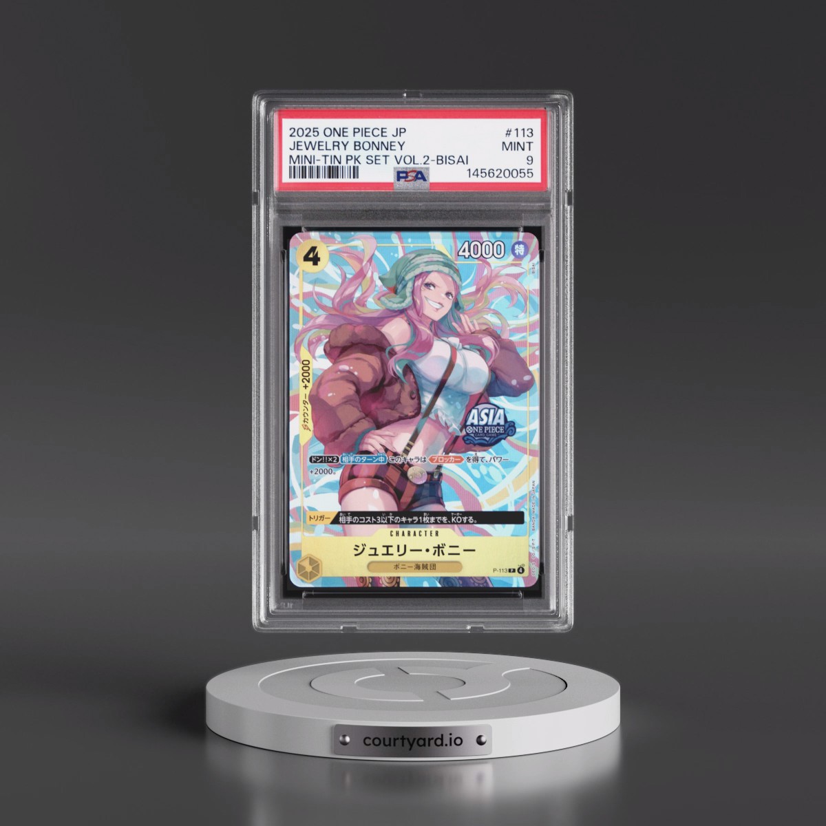 2025 One Piece Japanese Mini-Tin Pack Set Vol.2 #113 Jewelry Bonney - Bisai (PSA 9 MINT)