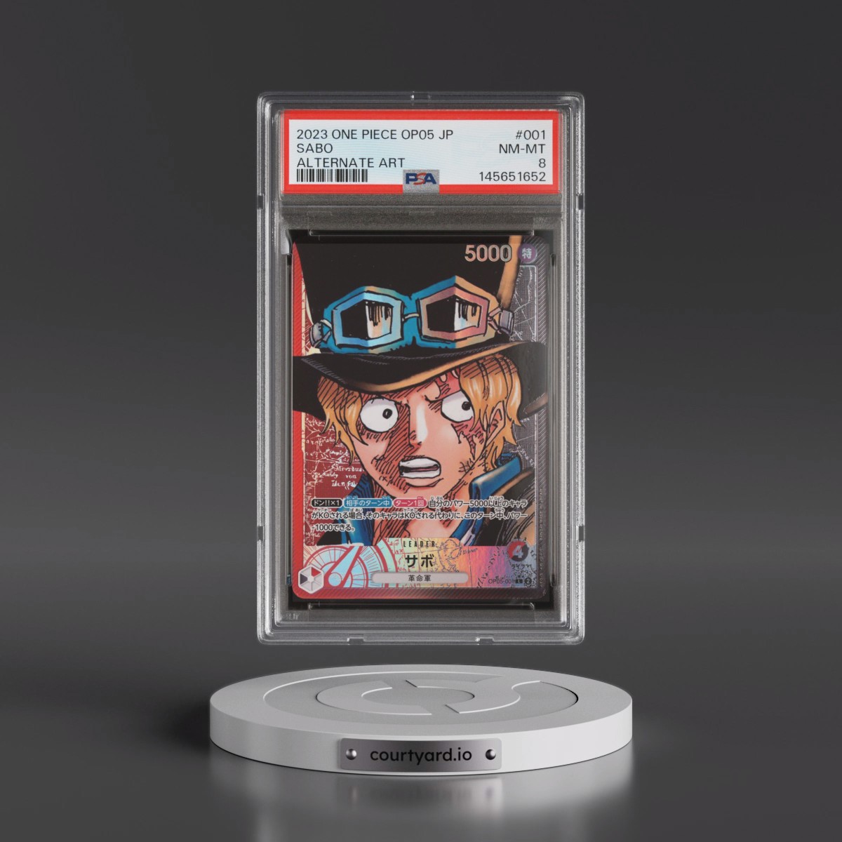 2023 One Piece Japanese OP05-Awakening of the New Era #001 Sabo - Alternate Art (PSA 8 NM-MT)