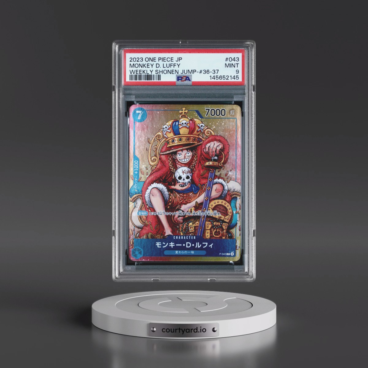2023 One Piece Japanese Promos #043 Monkey D. Luffy - Weekly Shonen Jump-Issue 36-37 (PSA 9 MINT)