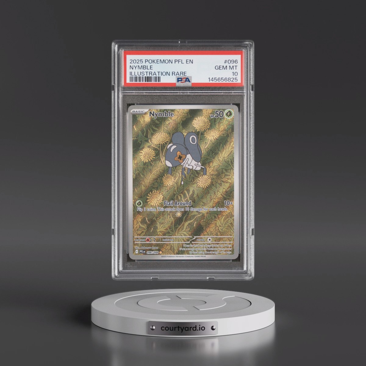 2025 Pokémon Pfl EN-Phantasmal Flames #096 Nymble - Illustration Rare (PSA 10 GEM MINT)