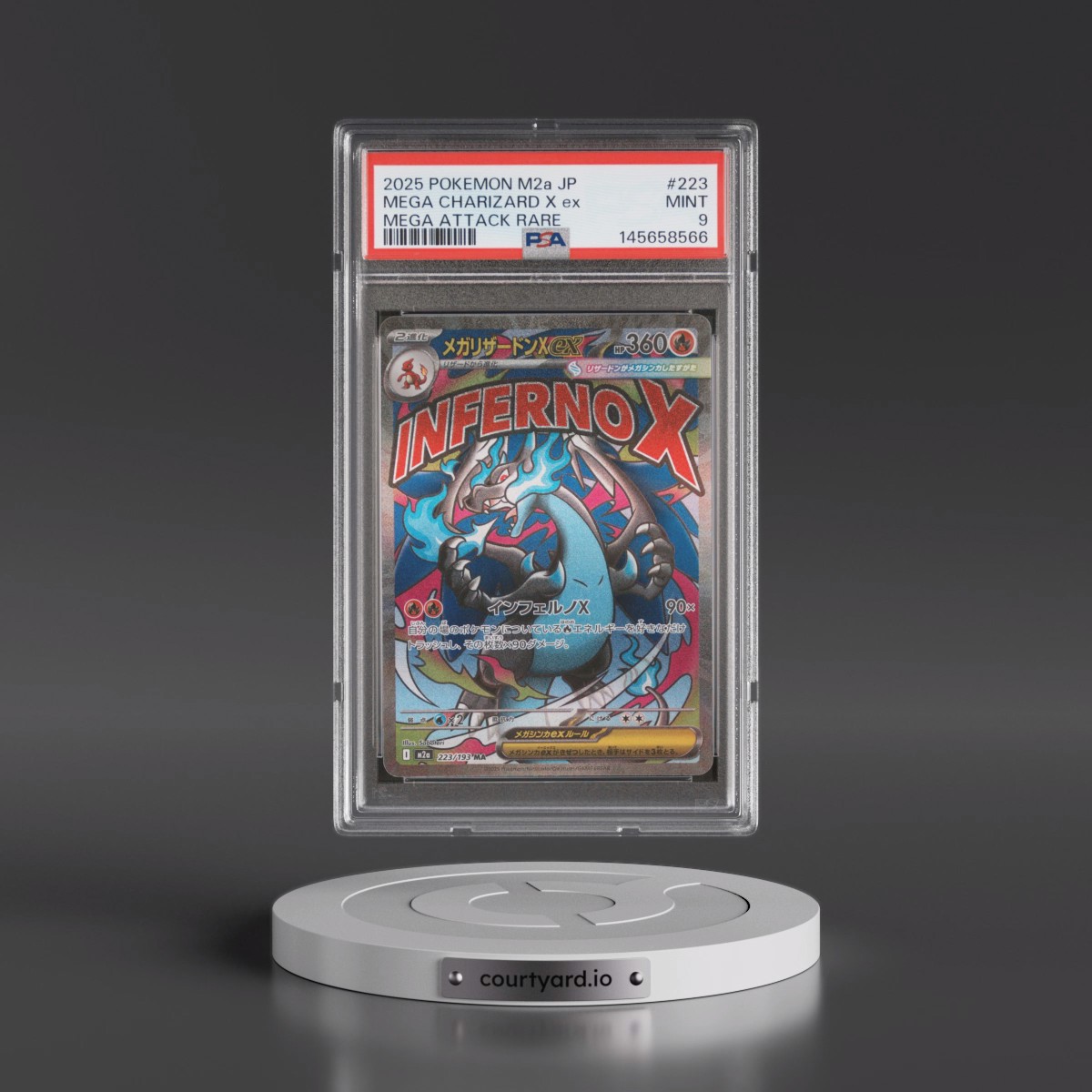 2025 Pokémon M2a-Mega Dream EX #223 Mega Charizard X EX - Holo Mega Attack Rare (PSA 9 MINT)
