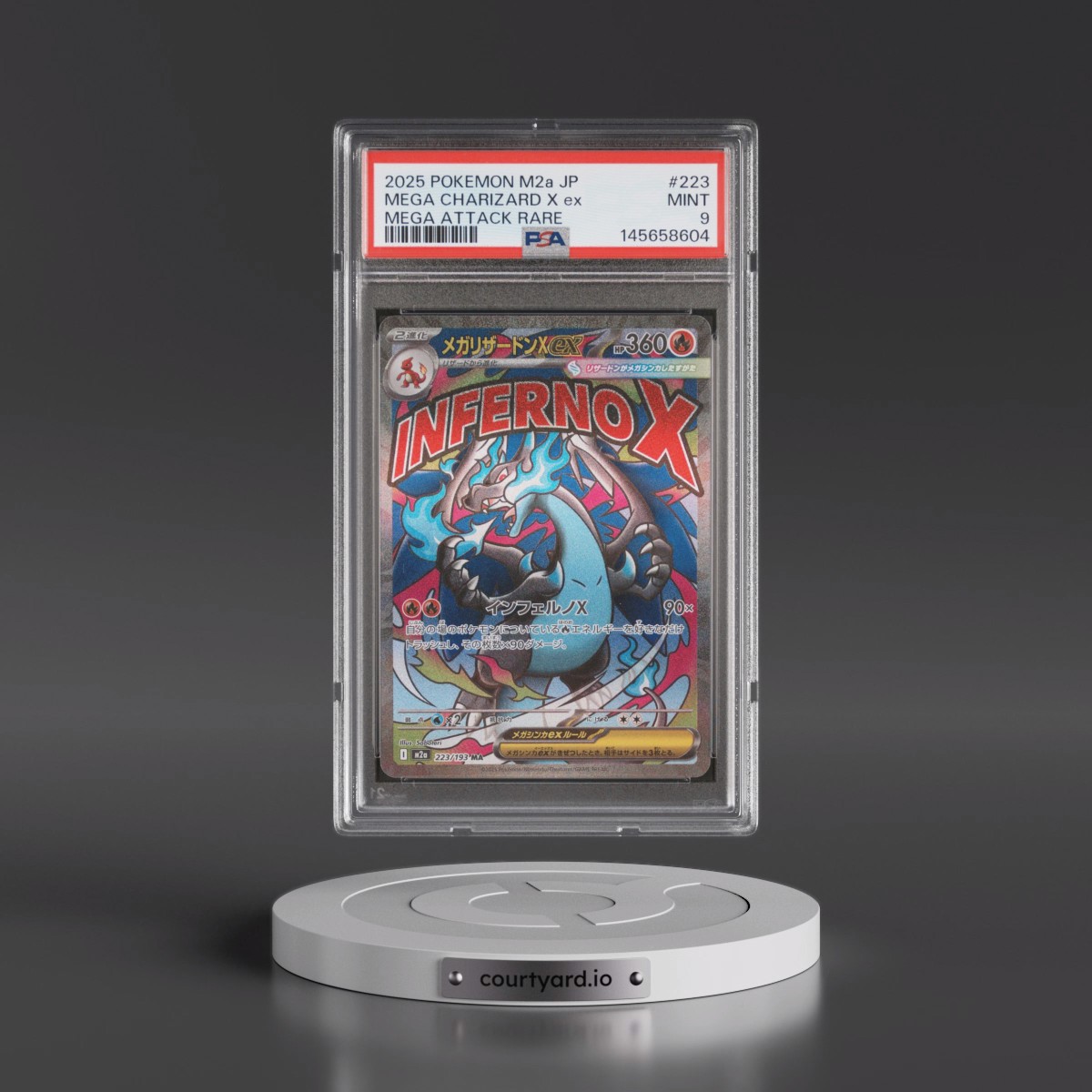 2025 Pokémon M2a-Mega Dream EX #223 Mega Charizard X EX - Holo Mega Attack Rare (PSA 9 MINT)