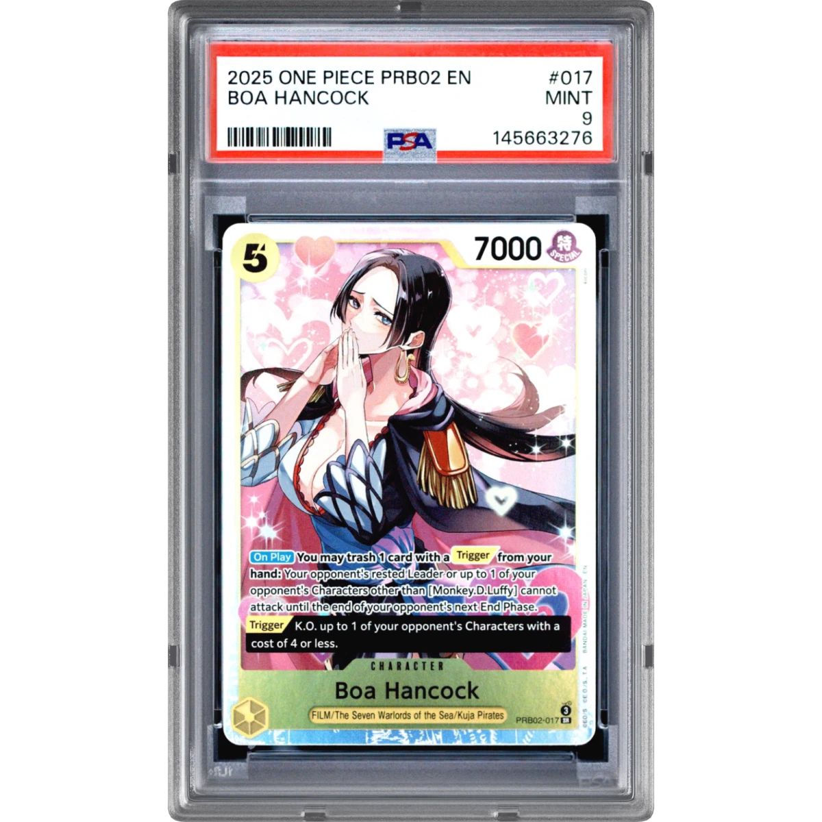 2025 One Piece PRB02-Premium Booster -One Piece Card the Best- Vol.2 #017 Boa Hancock (PSA 9 MINT)