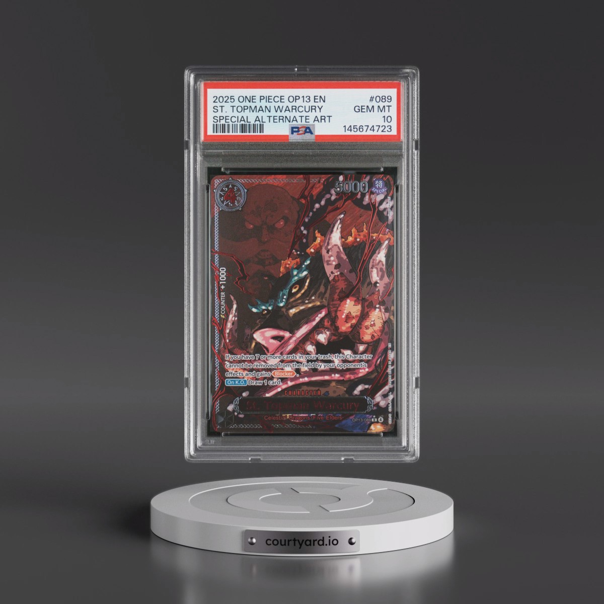 2025 One Piece OP13-Carrying on His Will #089 St. Topman Warcury - Special Alternate Art (PSA 10 GEM MINT) - Photo