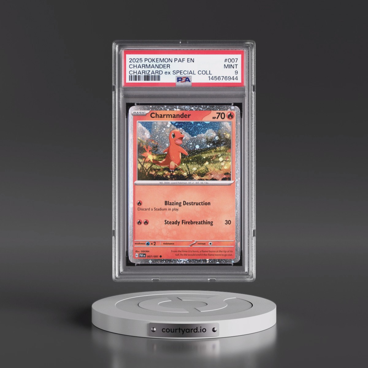 2025 Pokémon Paf EN-Paldean Fates #007 Charmander - Charizard EX Special Collection (PSA 9 MINT)