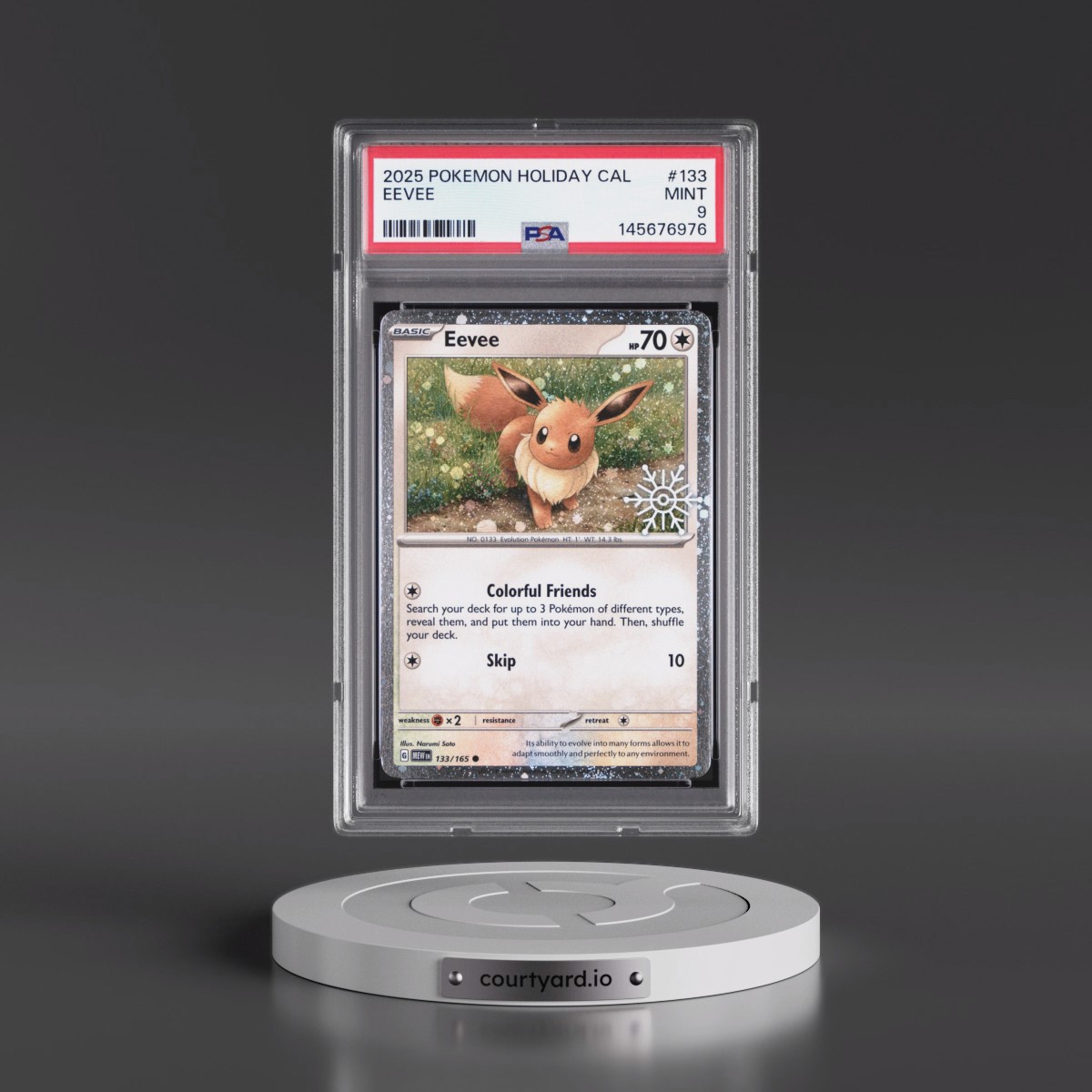 2025 Pokémon Holiday Calendar #133 Eevee (PSA 9 MINT)