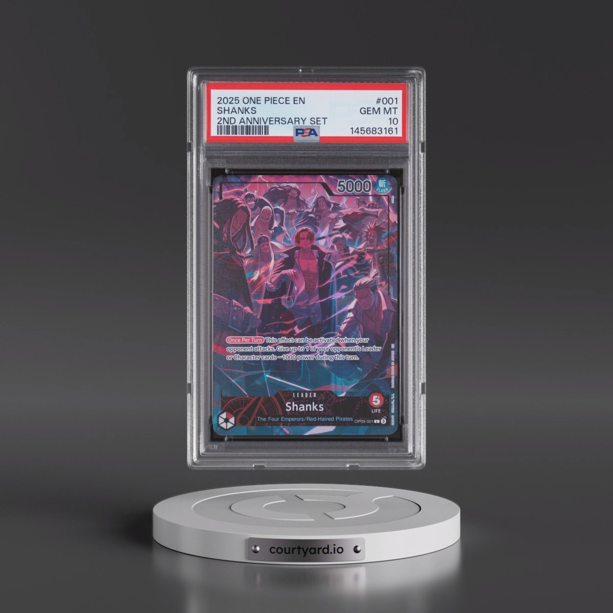 2025 One Piece English Version 2nd Anniversary Set #001 Shanks (PSA 10 GEM MINT)