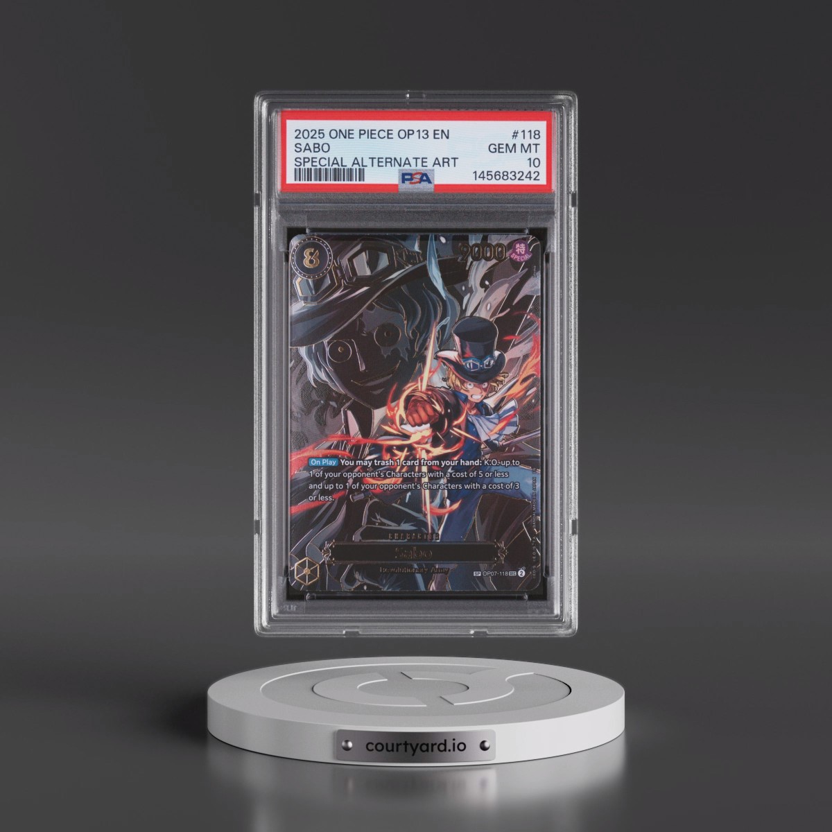 2025 One Piece OP13-Carrying on His Will #118 Sabo - Special Alternate Art (PSA 10 GEM MINT)