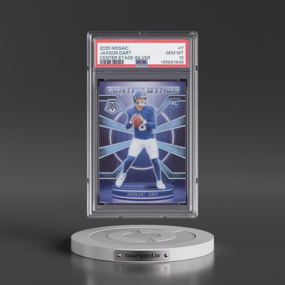 2025 Panini Mosaic Center Stage #7 Jaxson Dart - Silver (PSA 10 GEM MINT)