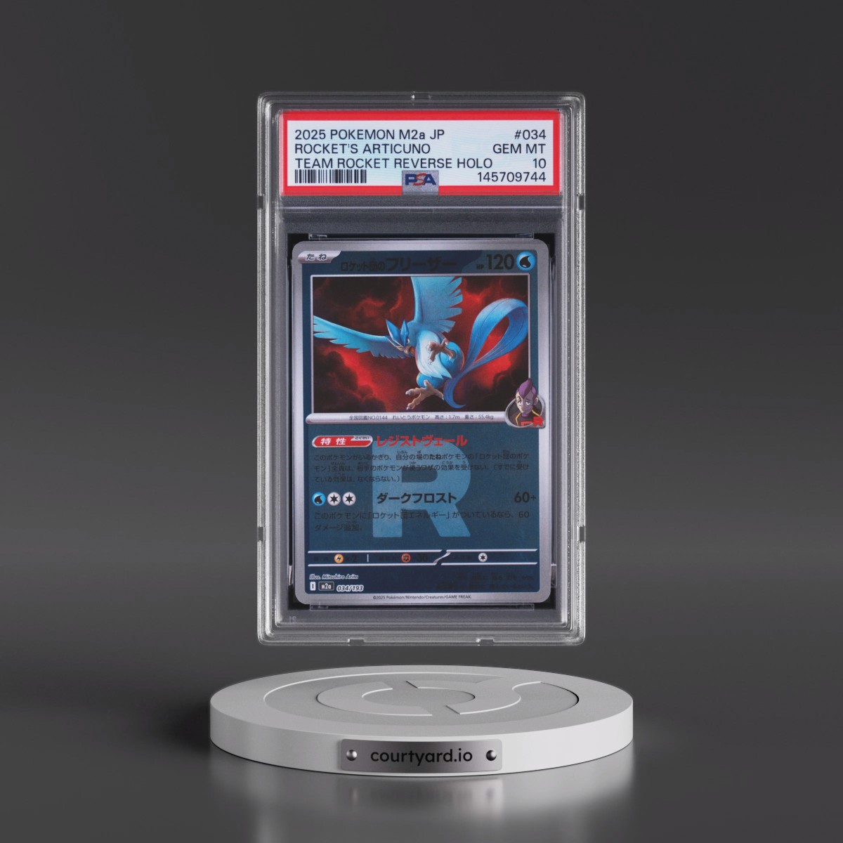 2025 Pokémon M2a-Mega Dream EX #034 Team Rocket's Articuno - Reverse Holo Team Rocket (PSA 10 GEM MINT)