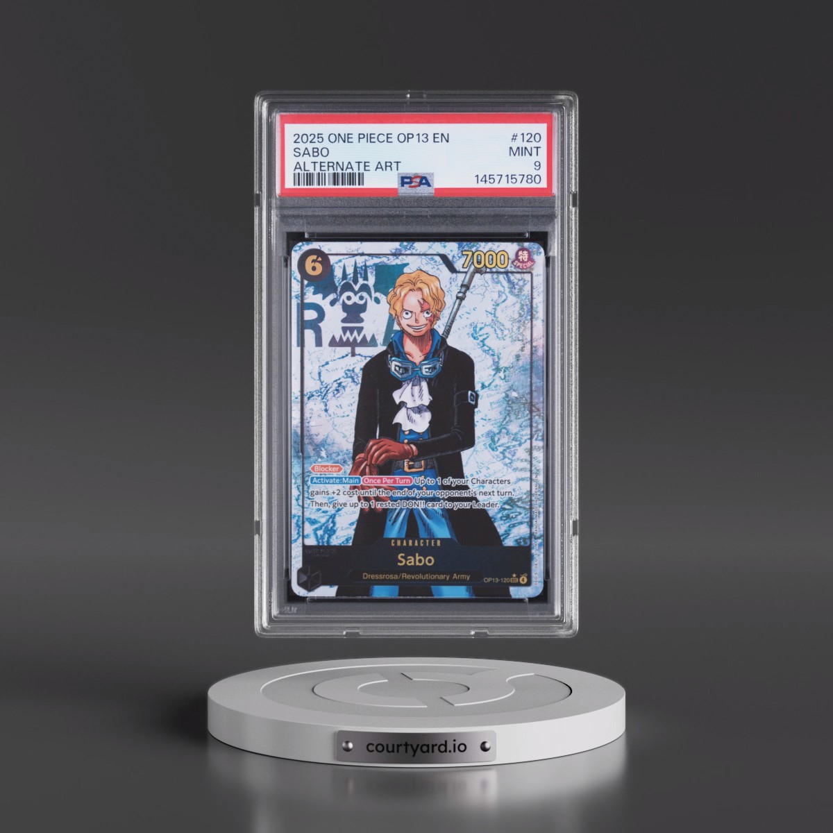 2025 One Piece OP13-Carrying on His Will #120 Sabo - Alternate Art (PSA 9 MINT)