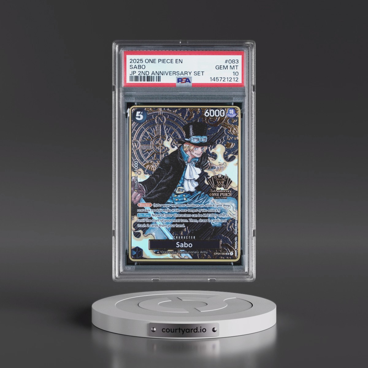 2025 One Piece Japanese 2nd Anniversary Set #083 Sabo (PSA 10 GEM MINT)