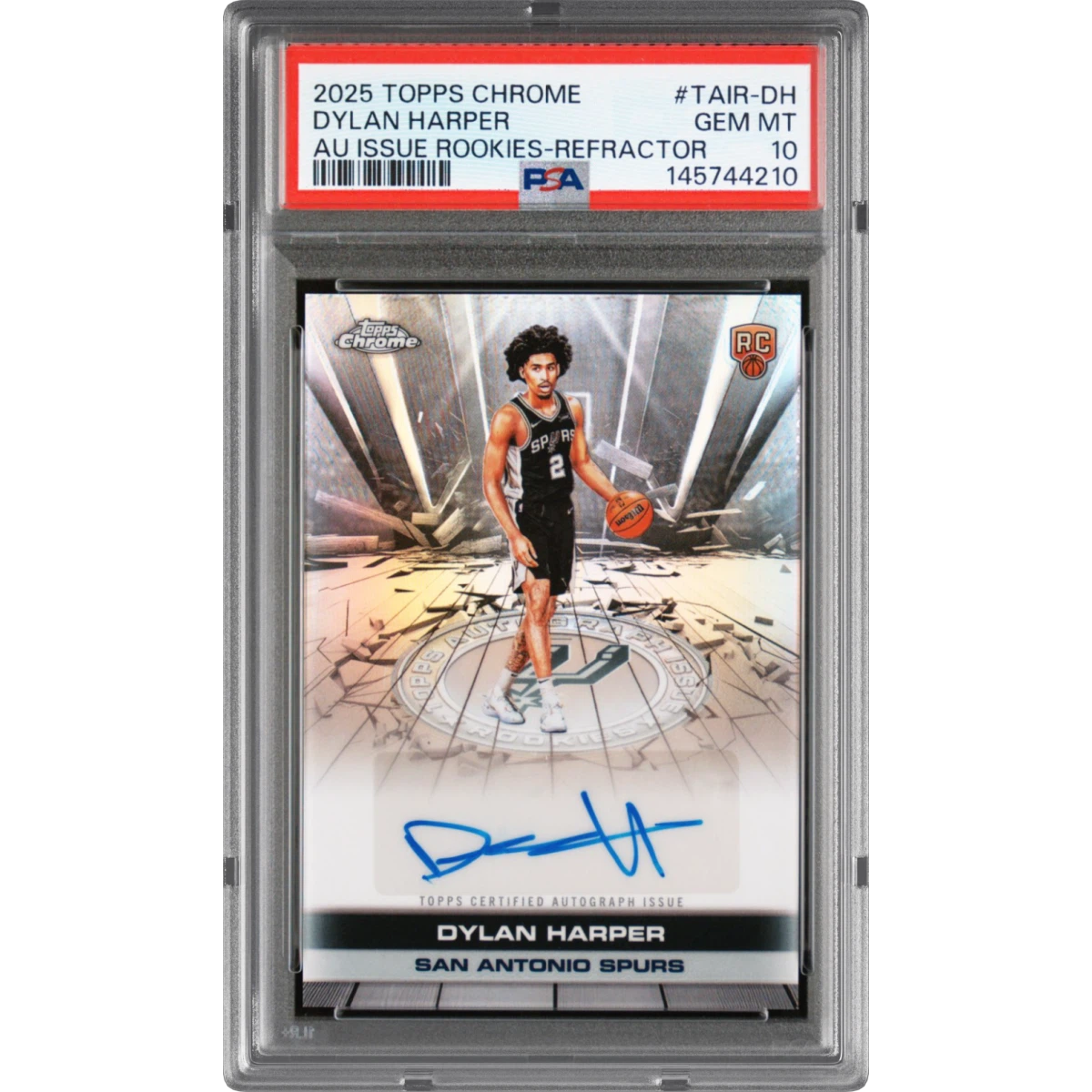 2025 Topps Chrome Autograph Issue Rookies #TAIR-DH Dylan Harper - Refractor (PSA 10 GEM MINT)
