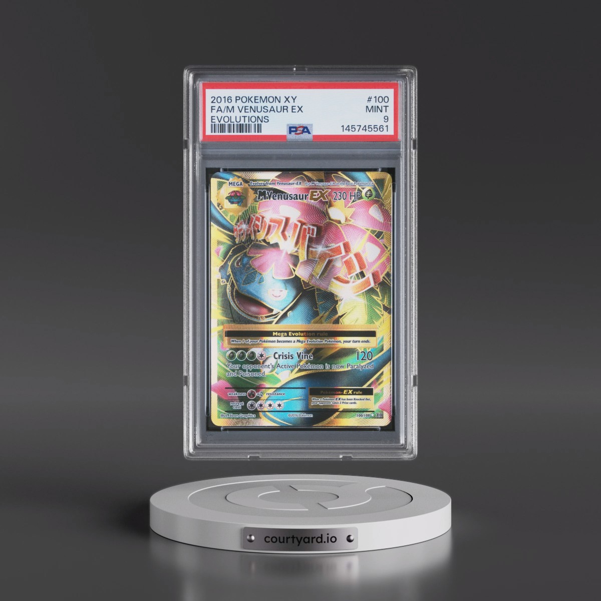 2016 Pokémon XY Evolutions #100 M Venusaur EX - Holo Full Art (PSA 9 MINT)