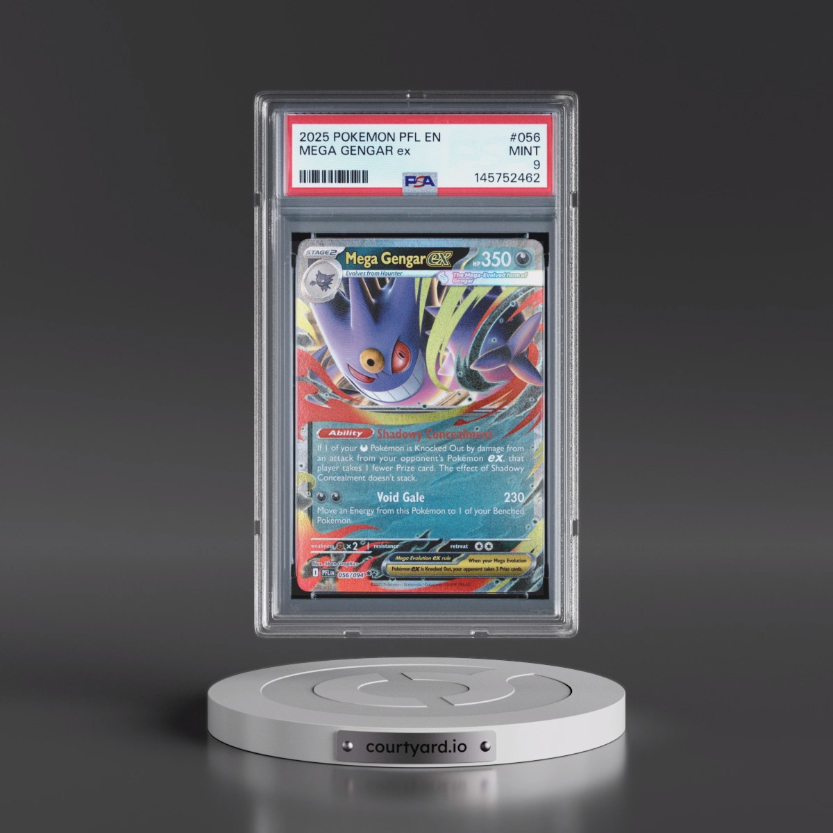 2025 Pokémon Pfl EN-Phantasmal Flames #056 Mega Gengar EX - Holo (PSA 9 MINT)