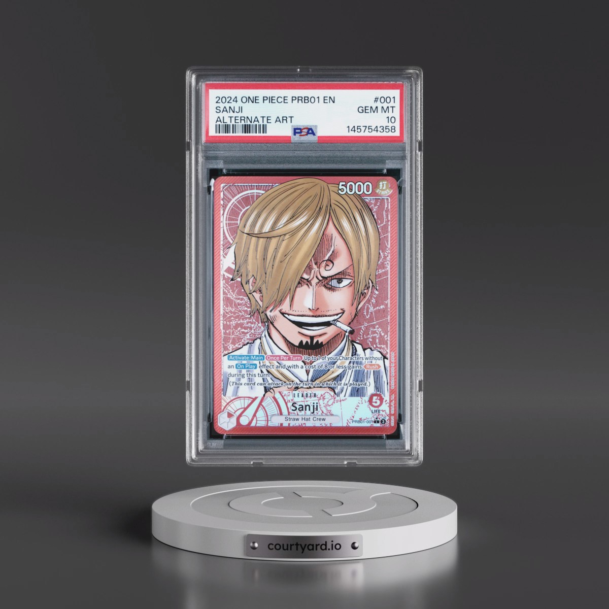 2024 One Piece PRB01-Premium Booster -One Piece Card the Best #001 Sanji - Alternate Art (PSA 10 GEM MINT)
