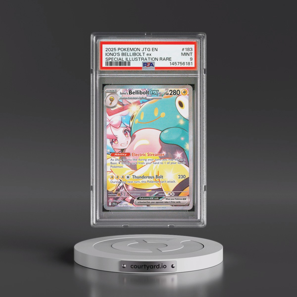 2025 Pokémon Jtg EN-Journey Together #183 Iono's Bellibolt EX - Holo Special Illustration Rare (PSA 9 MINT)