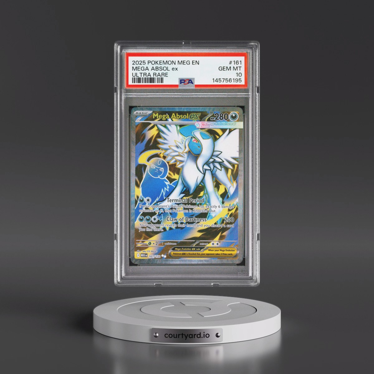 2025 Pokémon Meg EN-Mega Evolution #161 Mega Absol EX - Holo Ultra Rare (PSA 10 GEM MINT)
