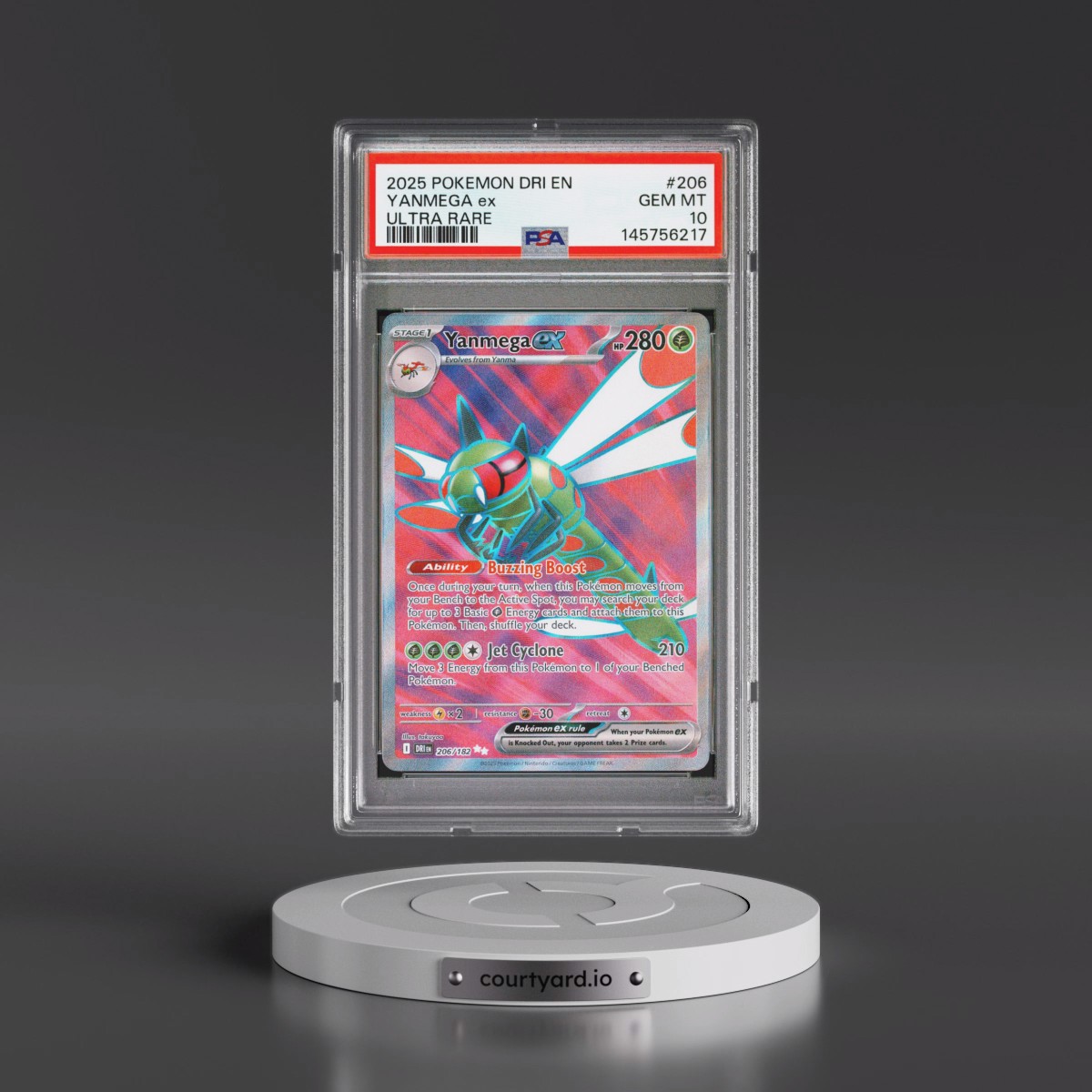2025 Pokémon Dri EN-Destined Rivals #206 Yanmega EX - Holo Ultra Rare (PSA 10 GEM MINT)