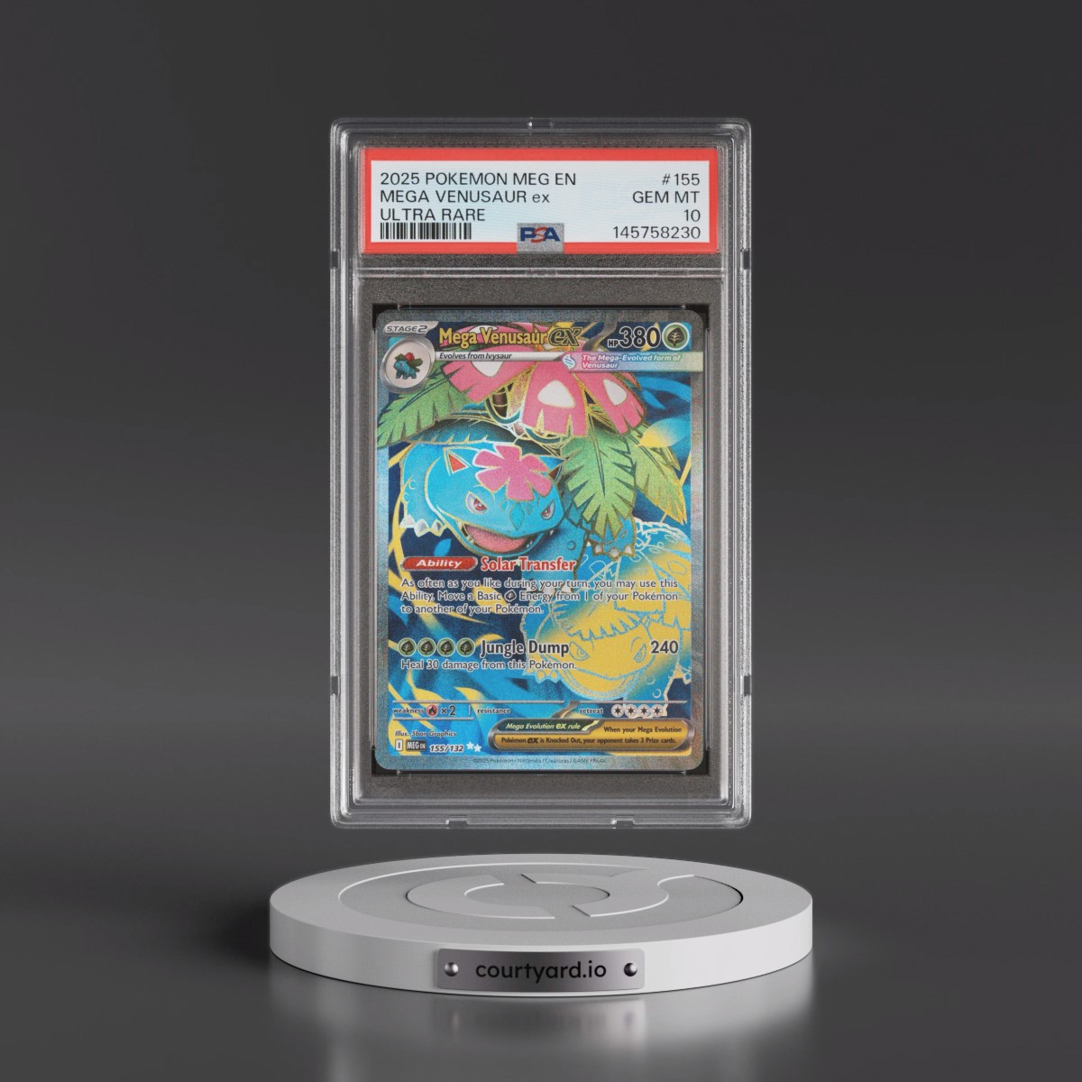 2025 Pokémon Meg EN-Mega Evolution #155 Mega Venusaur EX - Holo Ultra Rare (PSA 10 GEM MINT)