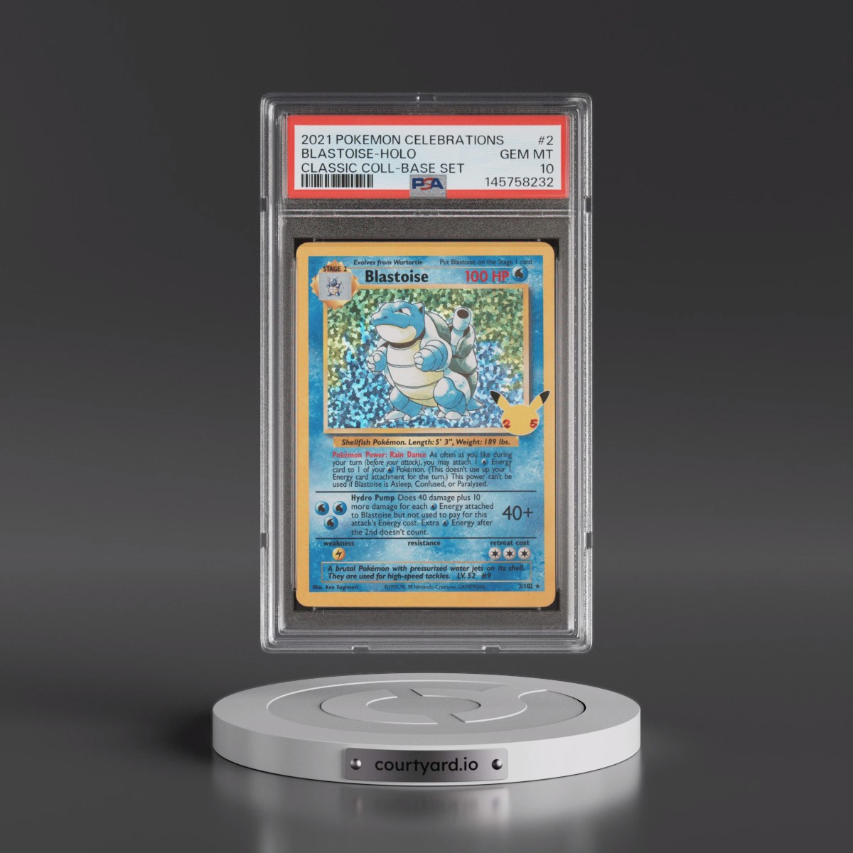 2021 Pokémon Celebrations Classic Collection #2 Blastoise - Holo (PSA 10 GEM MINT)