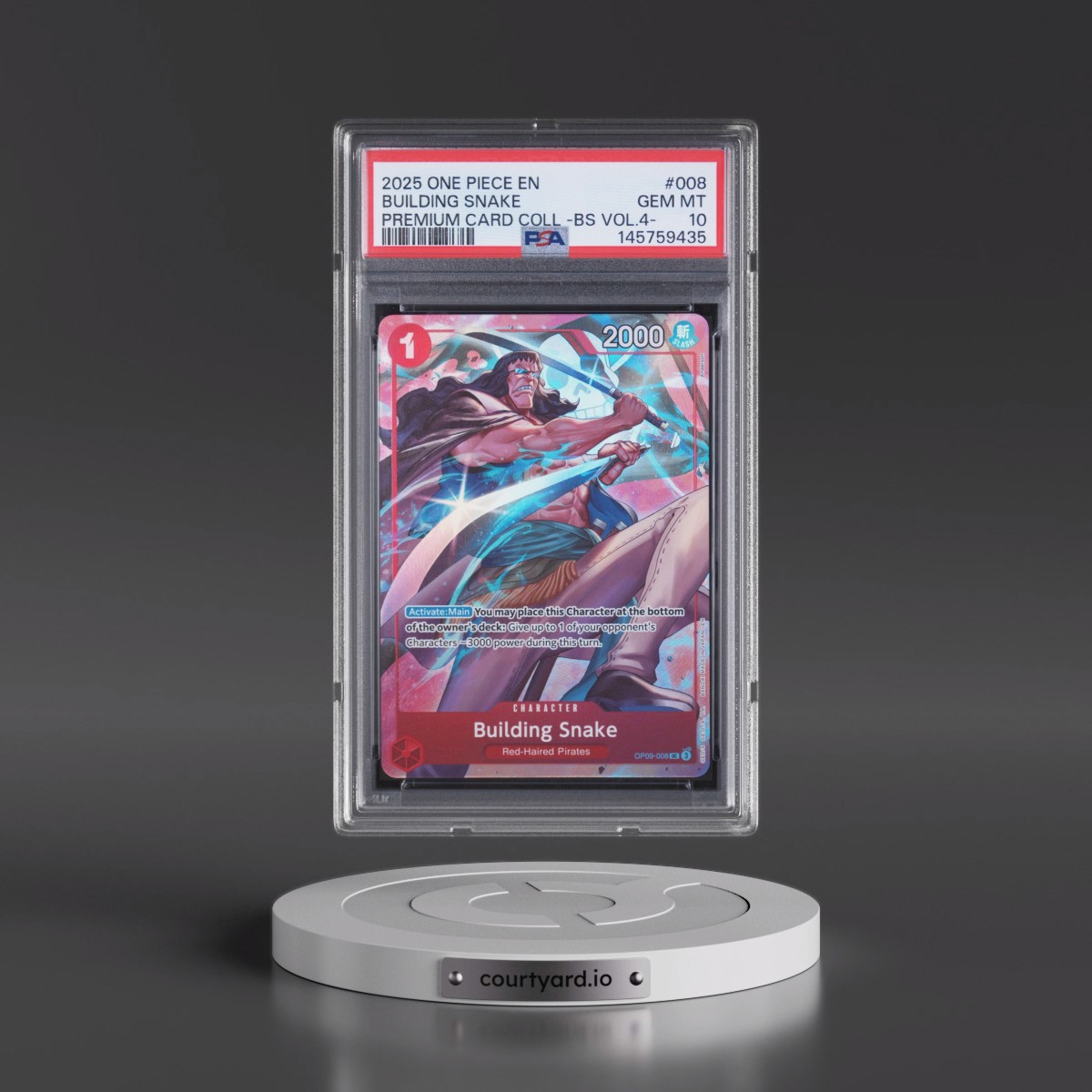 2025 One Piece Premium Card Collection -Best Selection Vol.4 #008 Building Snake (PSA 10 GEM MINT)