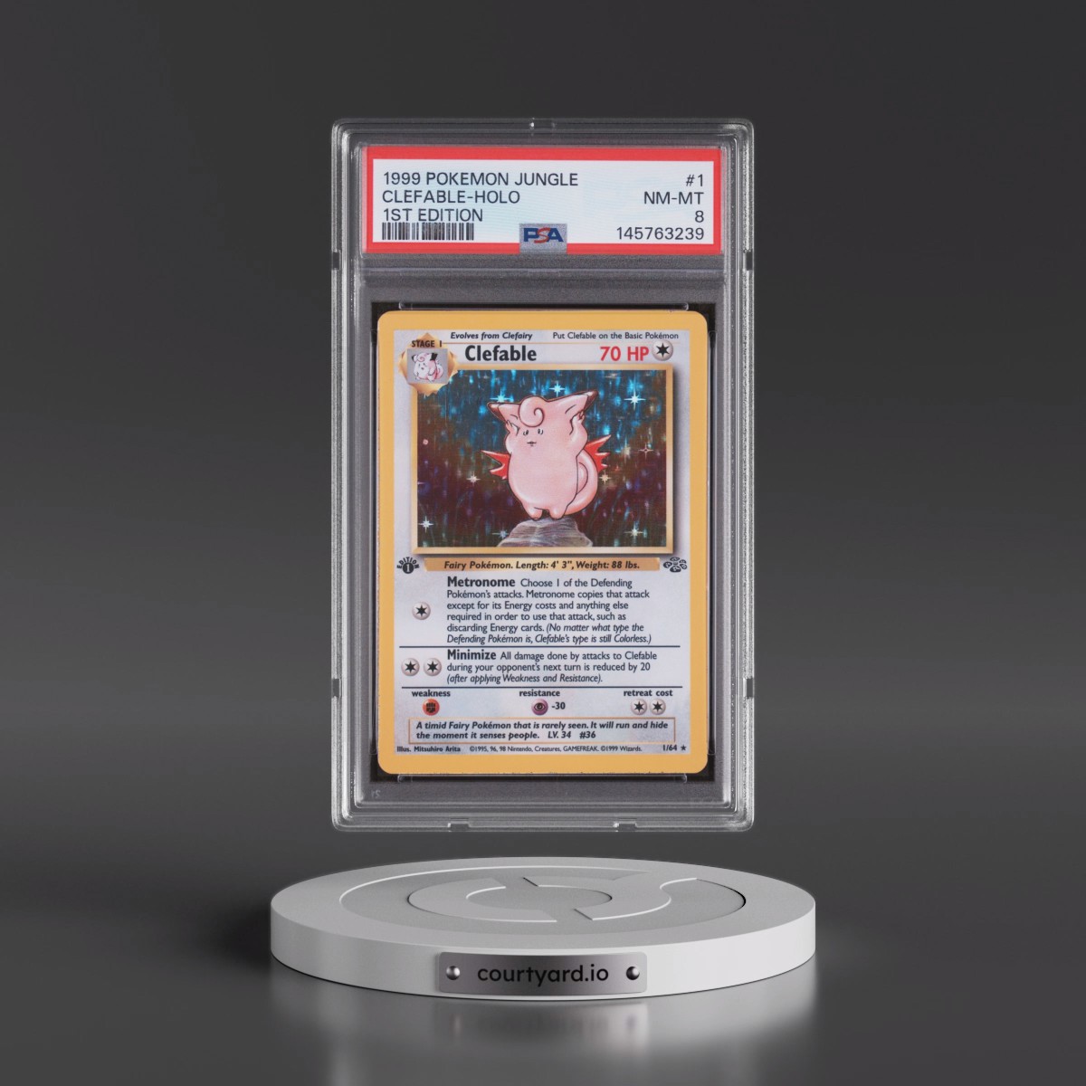 1999 Pokémon Jungle #1 Clefable - 1st Edition Holo (PSA 8 NM-MT)