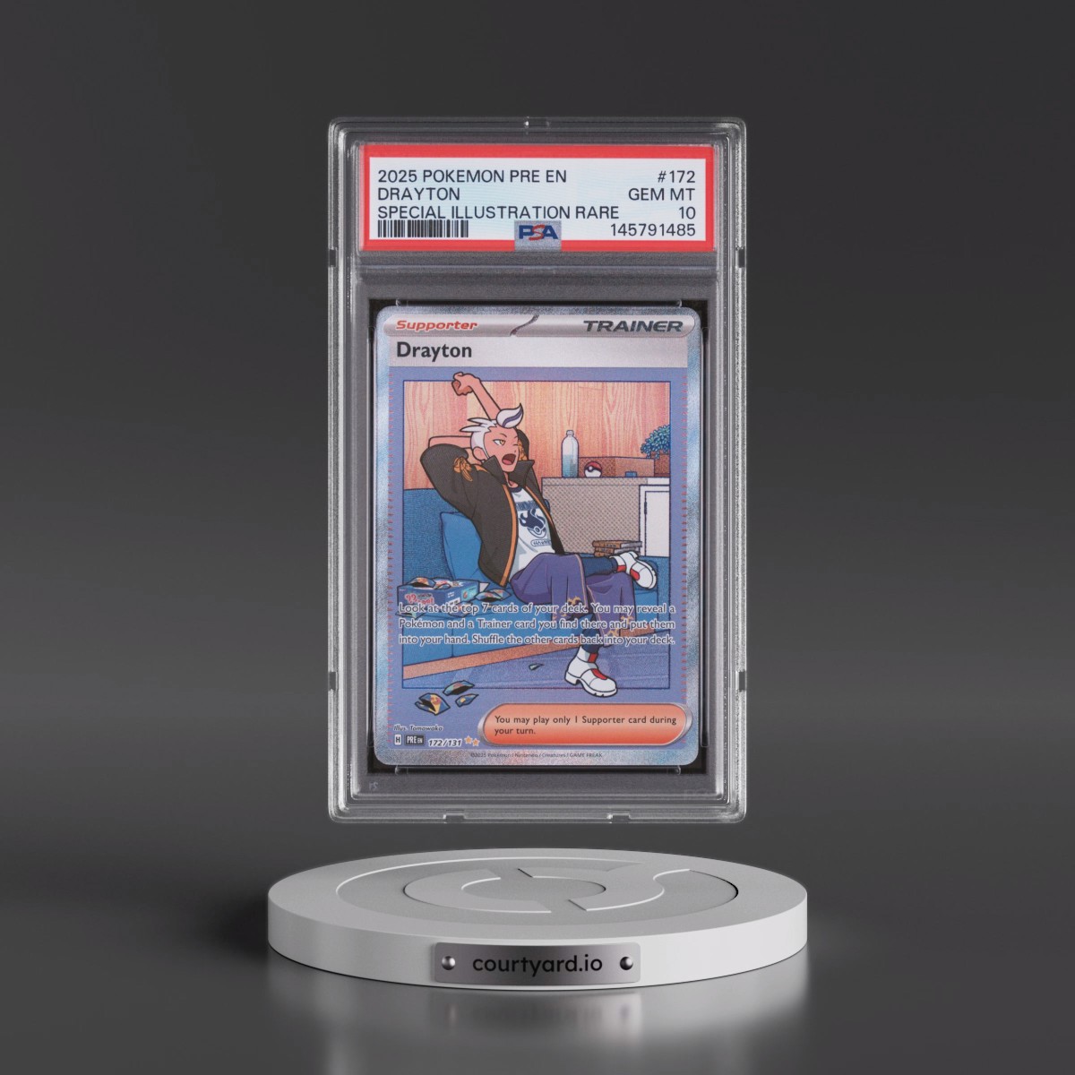 2025 Pokémon Pre EN-Prismatic Evolutions #172 Drayton - Special Illustration Rare (PSA 10 GEM MINT)