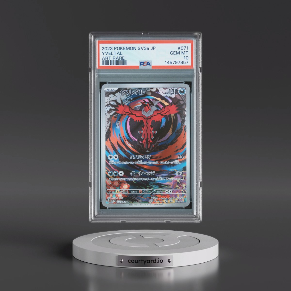 2023 Pokémon Sv3a-Raging Surf #071 Yveltal - Art Rare (PSA 10 GEM MINT)