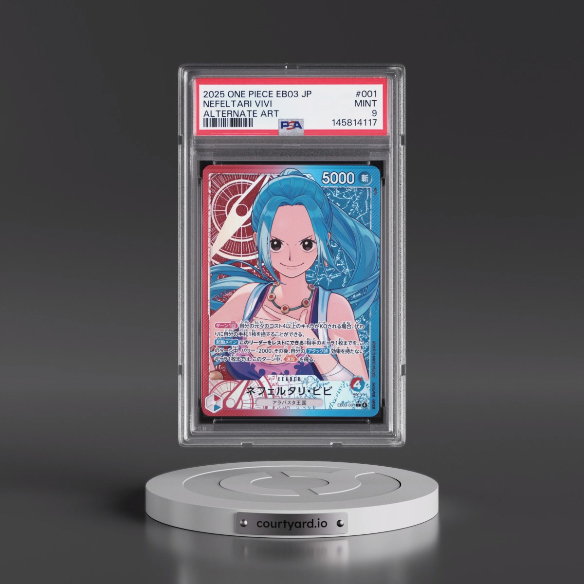 2025 One Piece Japanese EB03-Extra Booster -One Piece Heroines Edition #001 Nefeltari Vivi - Alternate Art (PSA 9 MINT)