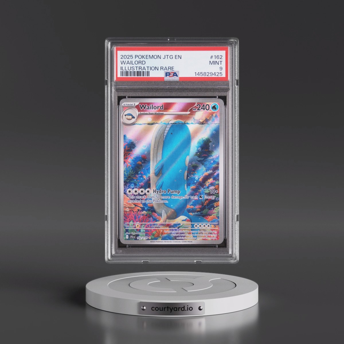 2025 Pokémon Jtg EN-Journey Together #162 Wailord - Illustration Rare (PSA 9 MINT)