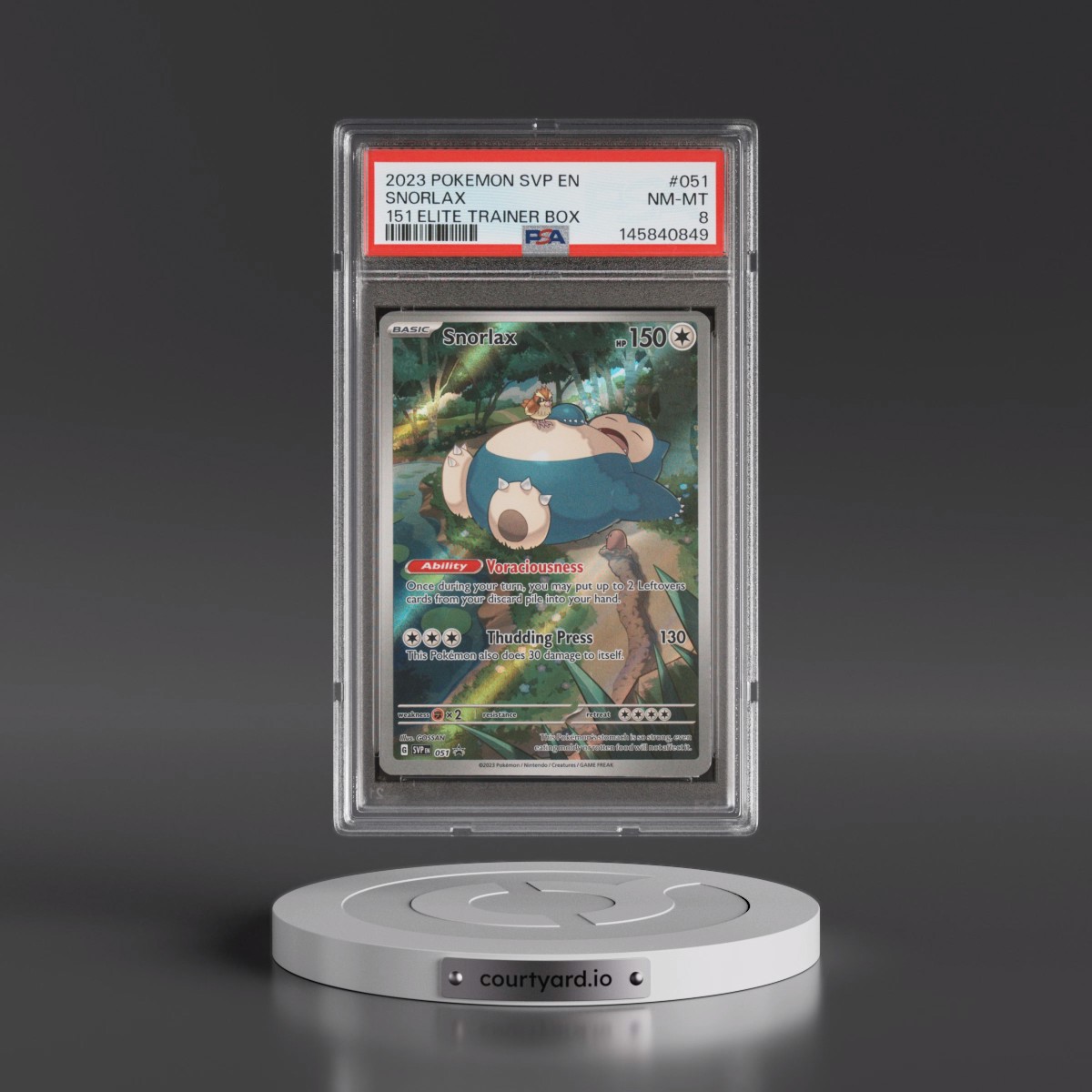 2023 Pokémon Svp EN-SV Black Star Promo #051 Snorlax - 151 Elite Trainer Box (PSA 8 NM-MT)