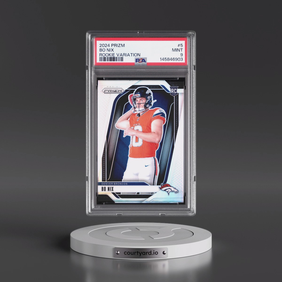 2024 Panini Prizm Rookie Variation #5 Bo Nix (PSA 9 MINT)