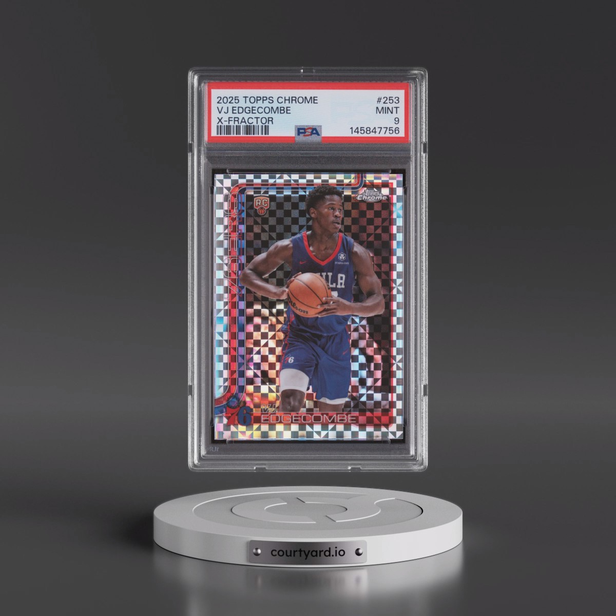 2025 Topps Chrome #253 VJ Edgecombe - X-Fractor (PSA 9 MINT)