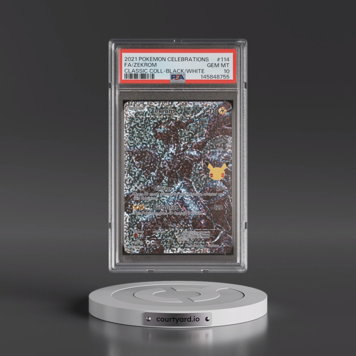 2021 Pokémon Celebrations Classic Collection #114 Zekrom - Full Art (PSA 10 GEM MINT)